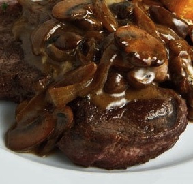 steak with mushroom sauce