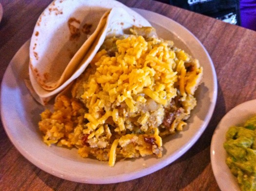 Migas at the famous Juan in a Million Restaurant
